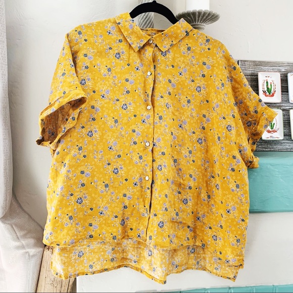 Rachel Zoe Tops - Rachel Zoe // Linen Button Down // Yellow